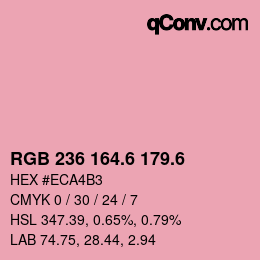 カラーコード: RGB 236 164.6 179.6 | qconv.com