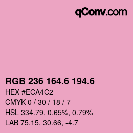 カラーコード: RGB 236 164.6 194.6 | qconv.com