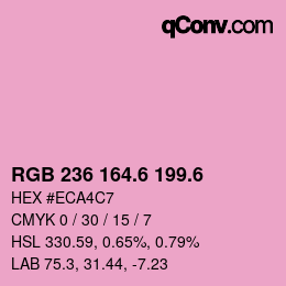 カラーコード: RGB 236 164.6 199.6 | qconv.com