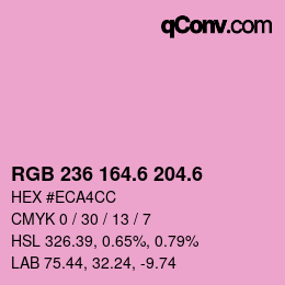 カラーコード: RGB 236 164.6 204.6 | qconv.com