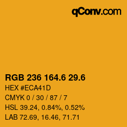 カラーコード: RGB 236 164.6 29.6 | qconv.com