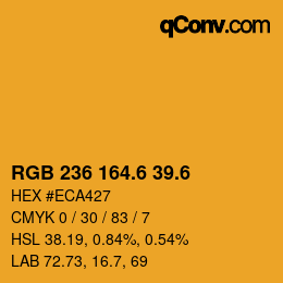 カラーコード: RGB 236 164.6 39.6 | qconv.com