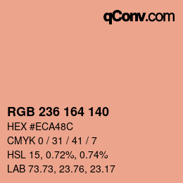 Color code: RGB 236 164 140 | qconv.com