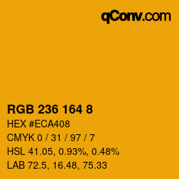 Color code: RGB 236 164 8 | qconv.com