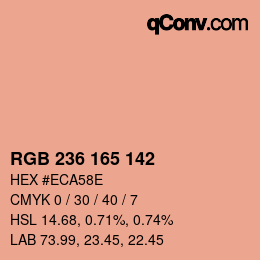 Color code: RGB 236 165 142 | qconv.com