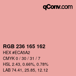 Color code: RGB 236 165 162 | qconv.com
