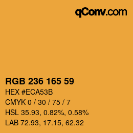 Color code: RGB 236 165 59 | qconv.com