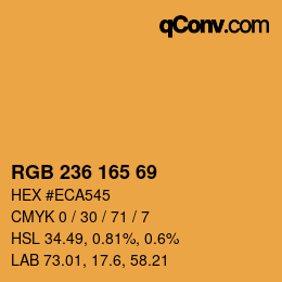 Color code: RGB 236 165 69 | qconv.com