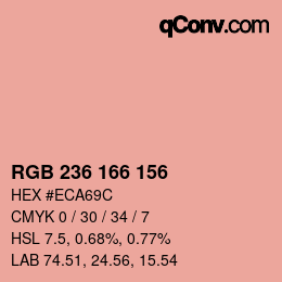 Color code: RGB 236 166 156 | qconv.com