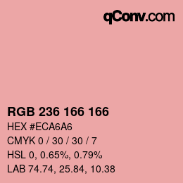 Color code: RGB 236 166 166 | qconv.com