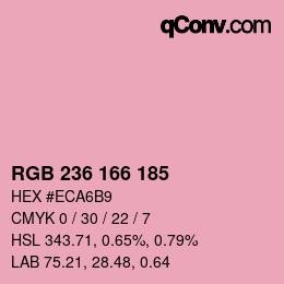 Color code: RGB 236 166 185 | qconv.com