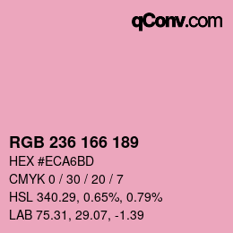 カラーコード: RGB 236 166 189 | qconv.com