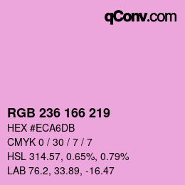 Color code: RGB 236 166 219 | qconv.com