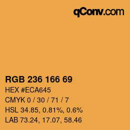 Color code: RGB 236 166 69 | qconv.com