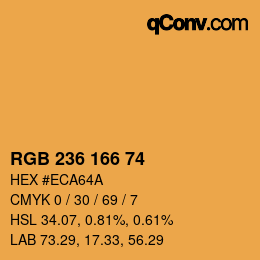 カラーコード: RGB 236 166 74 | qconv.com