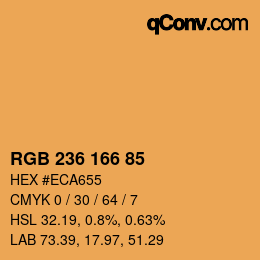 颜色代码: RGB 236 166 85 | qconv.com