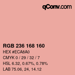Color code: RGB 236 168 160 | qconv.com
