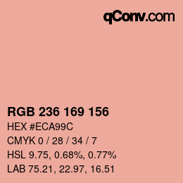 Color code: RGB 236 169 156 | qconv.com