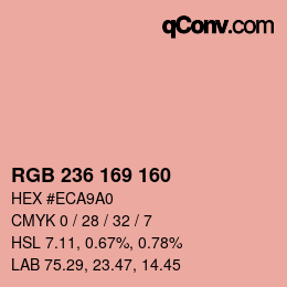 Color code: RGB 236 169 160 | qconv.com