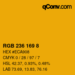 カラーコード: RGB 236 169 8 | qconv.com
