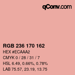 Color code: RGB 236 170 162 | qconv.com