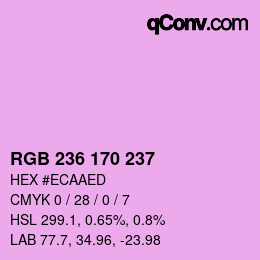 Color code: RGB 236 170 237 | qconv.com