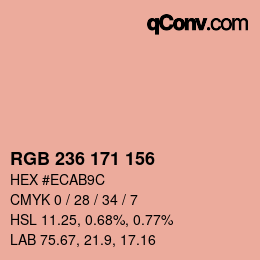 カラーコード: RGB 236 171 156 | qconv.com