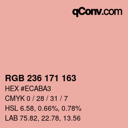 カラーコード: RGB 236 171 163 | qconv.com