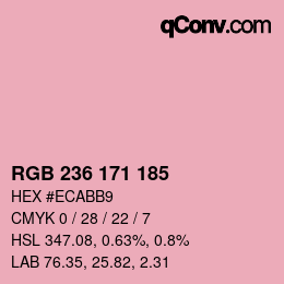 カラーコード: RGB 236 171 185 | qconv.com