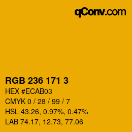 カラーコード: RGB 236 171 3 | qconv.com