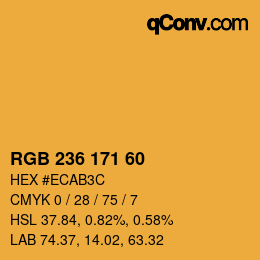 颜色代码: RGB 236 171 60 | qconv.com