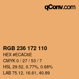 Color code: RGB 236 172 110 | qconv.com