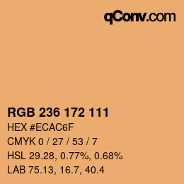 Color code: RGB 236 172 111 | qconv.com