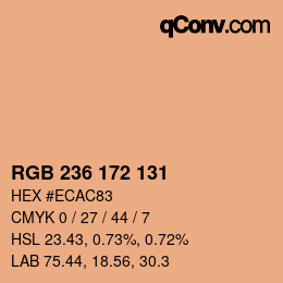 Color code: RGB 236 172 131 | qconv.com