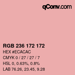 Color code: RGB 236 172 172 | qconv.com