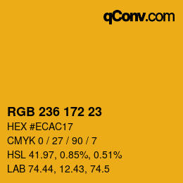 Color code: RGB 236 172 23 | qconv.com