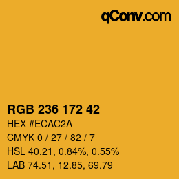 Color code: RGB 236 172 42 | qconv.com