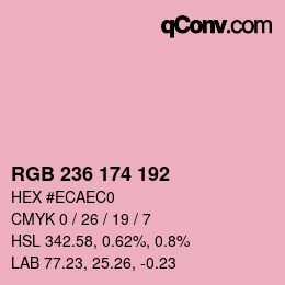 Código de color: RGB 236 174 192 | qconv.com