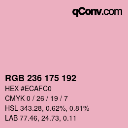 Color code: RGB 236 175 192 | qconv.com