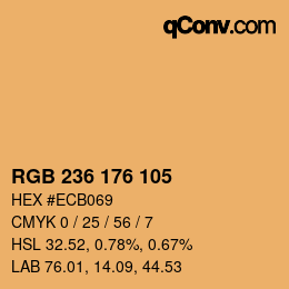 Color code: RGB 236 176 105 | qconv.com