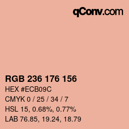 カラーコード: RGB 236 176 156 | qconv.com