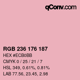 カラーコード: RGB 236 176 187 | qconv.com