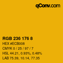 カラーコード: RGB 236 176 8 | qconv.com