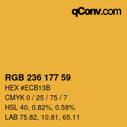 Color code: RGB 236 177 59 | qconv.com