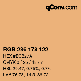 Color code: RGB 236 178 122 | qconv.com