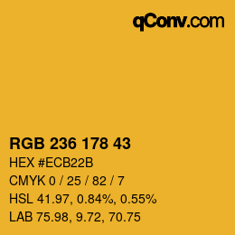 Color code: RGB 236 178 43 | qconv.com