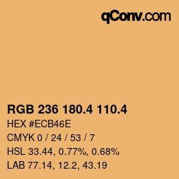 カラーコード: RGB 236 180.4 110.4 | qconv.com