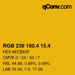カラーコード: RGB 236 180.4 15.4 | qconv.com