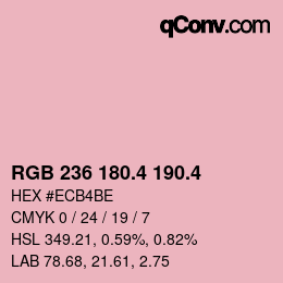 カラーコード: RGB 236 180.4 190.4 | qconv.com