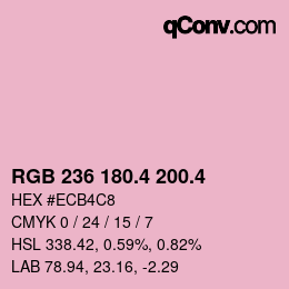 カラーコード: RGB 236 180.4 200.4 | qconv.com